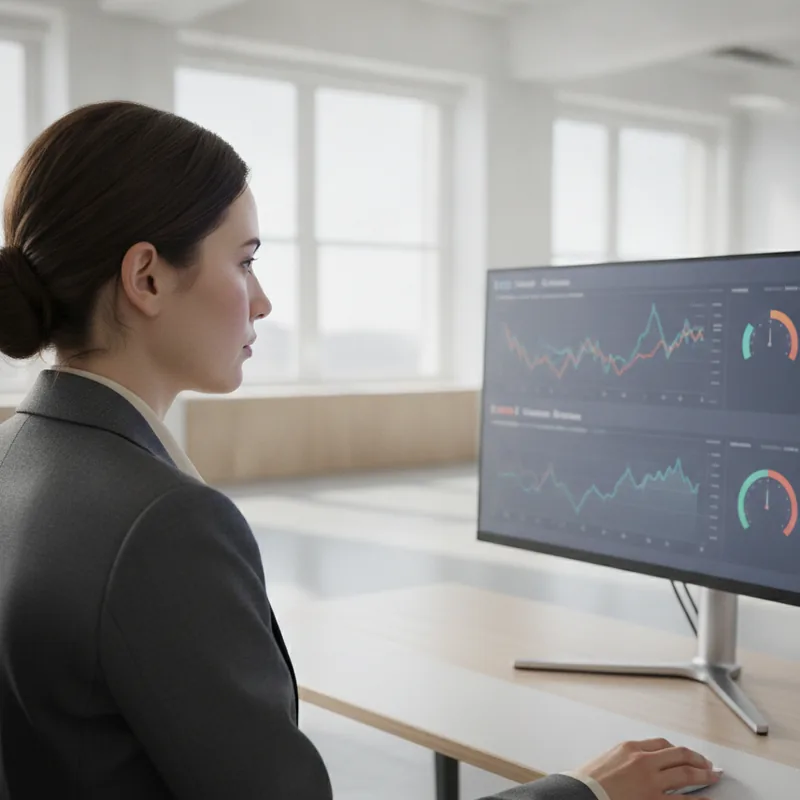 Focused investor reviewing a portfolio strategy on screen